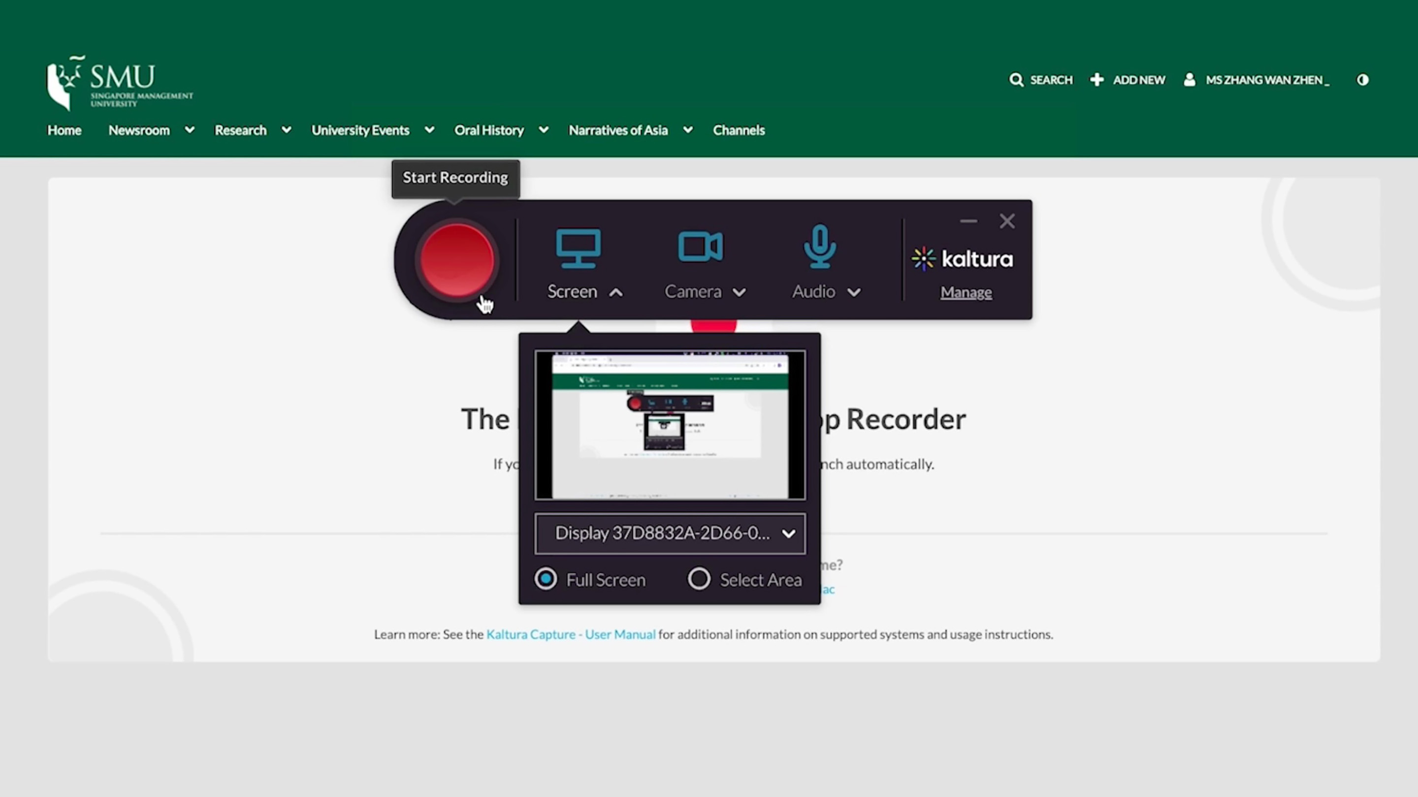 Recording Screencasts Using Kaltura Capture Centre for Teaching